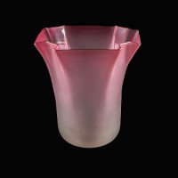 Pleated Bell-Shaped Frosted Glass Shade with a Flowing Design & Subtle Purple Hue - Thumbnail 11