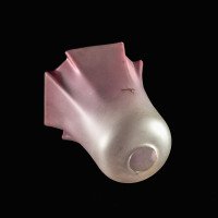 Pleated Bell-Shaped Frosted Glass Shade with a Flowing Design & Subtle Purple Hue - Thumbnail 13