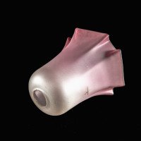 Pleated Bell-Shaped Frosted Glass Shade with Subtle Purple Hue - Thumbnail 14