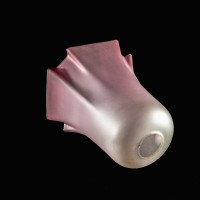 Pleated Bell-Shaped Frosted Glass Shade with a Flowing Design & Subtle Purple Hue - Thumbnail 15