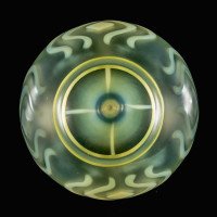 Teardrop Vaseline Glass Shade with Stylised Peacock Feather Motifs c.1900 - Thumbnail 13