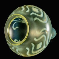 Teardrop Vaseline Glass Shade with Stylised Peacock Feather Motifs c.1900 - Thumbnail 14