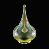 Vaseline Glass Tear-Drop Shade with Alternating Teardrop Motif c.1900 - Thumbnail 1