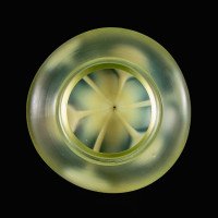 A Rare Tear Drop Vaseline Glass Shade with an Alternating Teardrop Motif Design - Thumbnail 6