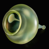 A Rare Tear Drop Vaseline Glass Shade with an Alternating Teardrop Motif Design - Thumbnail 7