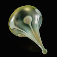 A Rare Tear Drop Vaseline Glass Shade with an Alternating Teardrop Motif Design - Thumbnail 8