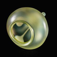 A Rare Tear Drop Vaseline Glass Shade with an Alternating Teardrop Motif Design - Thumbnail 14