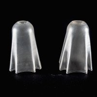 A Pair of Frosted Glass Shades with Gently Draped & Flowing Rims - Thumbnail 3