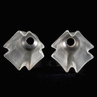 A Pair of Frosted Glass Shades with Gently Draped & Flowing Rims - Thumbnail 5