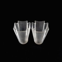 A Pair of Frosted Glass Shades with Gently Draped & Flowing Rims - Thumbnail 11