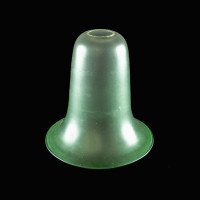 A Frosted Vaseline Glass Shade with Green-Tinted Flared Bell Shaped Rim - Thumbnail 2