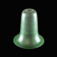 A Frosted Vaseline Glass Shade with Green-Tinted Flared Bell Shaped Rim - Thumbnail 3