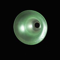 A Frosted Vaseline Glass Shade with Green-Tinted Flared Bell Shaped Rim - Thumbnail 4