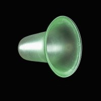 A Frosted Vaseline Glass Shade with Green-Tinted Flared Bell Shaped Rim - Thumbnail 5