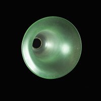A Frosted Vaseline Glass Shade with Green-Tinted Flared Bell Shaped Rim - Thumbnail 6