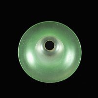A Frosted Vaseline Glass Shade with Green-Tinted Flared Bell Shaped Rim - Thumbnail 10