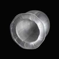Arts & Crafts frosted glass shade with vertical ribbing and flared base c.1900 - Thumbnail 2