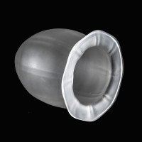 Arts & Crafts frosted glass shade with vertical ribbing and flared base c.1900 - Thumbnail 3
