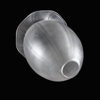 Arts & Crafts frosted glass shade with vertical ribbing and flared base c.1900 - Thumbnail 5