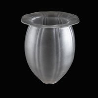 Arts & Crafts frosted glass shade with vertical ribbing and flared base c.1900 - Thumbnail 7