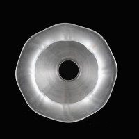 Arts & Crafts frosted glass shade with vertical ribbing and flared base c.1900 - Thumbnail 9