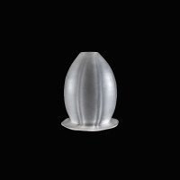 Arts & Crafts frosted glass shade with vertical ribbing and flared base c.1900 - Thumbnail 12