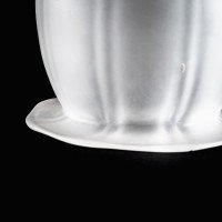 Arts & Crafts frosted glass shade with vertical ribbing and flared base c.1900 - Thumbnail 13
