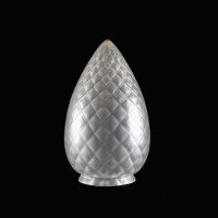 Frosted Glass Shade with Diamond Quilted Pattern & Tapered Teardrop Shape - Thumbnail 2