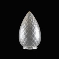 Frosted Glass Shade with Diamond Quilted Pattern & Tapered Teardrop Shape - Thumbnail 3