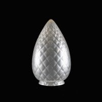 Frosted Glass Shade with Diamond Quilted Pattern & Tapered Teardrop Shape - Thumbnail 4
