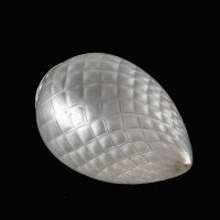 Frosted Glass Shade with Diamond Quilted Pattern & Tapered Teardrop Shape - Thumbnail 7
