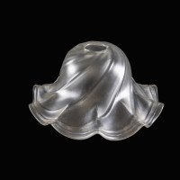 A Frosted Glass Shade with Flowing Swirl Design & Ruffled Undulating Rim - Thumbnail 1