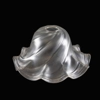 A Frosted Glass Shade with Flowing Swirl Design & Ruffled Undulating Rim - Thumbnail 2