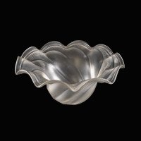 A Frosted Glass Shade with Flowing Swirl Design & Ruffled Undulating Rim - Thumbnail 3