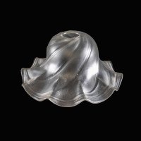 A Frosted Glass Shade with Flowing Swirl Design & Ruffled Undulating Rim - Thumbnail 4