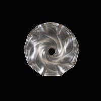 A Frosted Glass Shade with Flowing Swirl Design & Ruffled Undulating Rim - Thumbnail 9