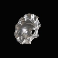 A Frosted Glass Shade with Flowing Swirl Design & Ruffled Undulating Rim - Thumbnail 10