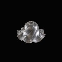 A Frosted Glass Shade with Flowing Swirl Design & Ruffled Undulating Rim - Thumbnail 11