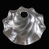 A Frosted Glass Shade with Flowing Swirl Design & Ruffled Undulating Rim - Thumbnail 13
