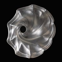 A Frosted Glass Shade with Flowing Swirl Design & Ruffled Undulating Rim - Thumbnail 14