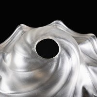 A Frosted Glass Shade with Flowing Swirl Design & Ruffled Undulating Rim - Thumbnail 15
