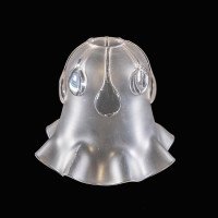 A Frosted Glass Shade with Teardrop Embellishments & Gently Ruffled Rim