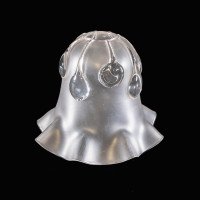 A Frosted Glass Shade with Teardrop Embellishments & Gently Ruffled Rim - Thumbnail 2