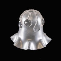 A Frosted Glass Shade with Teardrop Embellishments & Gently Ruffled Rim - Thumbnail 3
