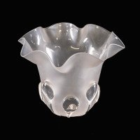 A Frosted Glass Shade with Teardrop Embellishments & Gently Ruffled Rim - Thumbnail 5