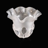 A Frosted Glass Shade with Teardrop Embellishments & Gently Ruffled Rim - Thumbnail 6