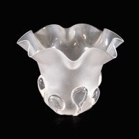 A Frosted Glass Shade with Teardrop Embellishments & Gently Ruffled Rim - Thumbnail 8