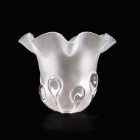 A Frosted Glass Shade with Teardrop Embellishments & Gently Ruffled Rim - Thumbnail 9