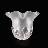 A Frosted Glass Shade with Teardrop Embellishments & Gently Ruffled Rim - Thumbnail 10