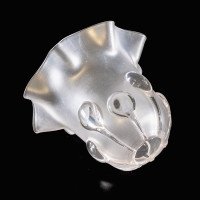A Frosted Glass Shade with Teardrop Embellishments & Gently Ruffled Rim - Thumbnail 14